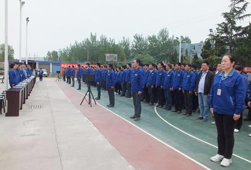 河南威猛振動“迎五一”職工健身操比賽圓滿成功
