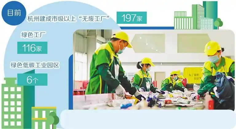 在杭州市余杭區浙江虎哥廢物管理有限公司分揀車間,工作人員在分揀居民生活固廢。